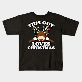 This Guy Loves Christmas Kids T-Shirt